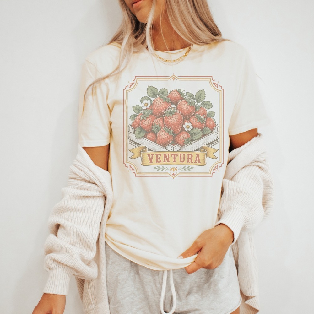 Ventura Woodcut Style Botanical Vintage Style Shirt